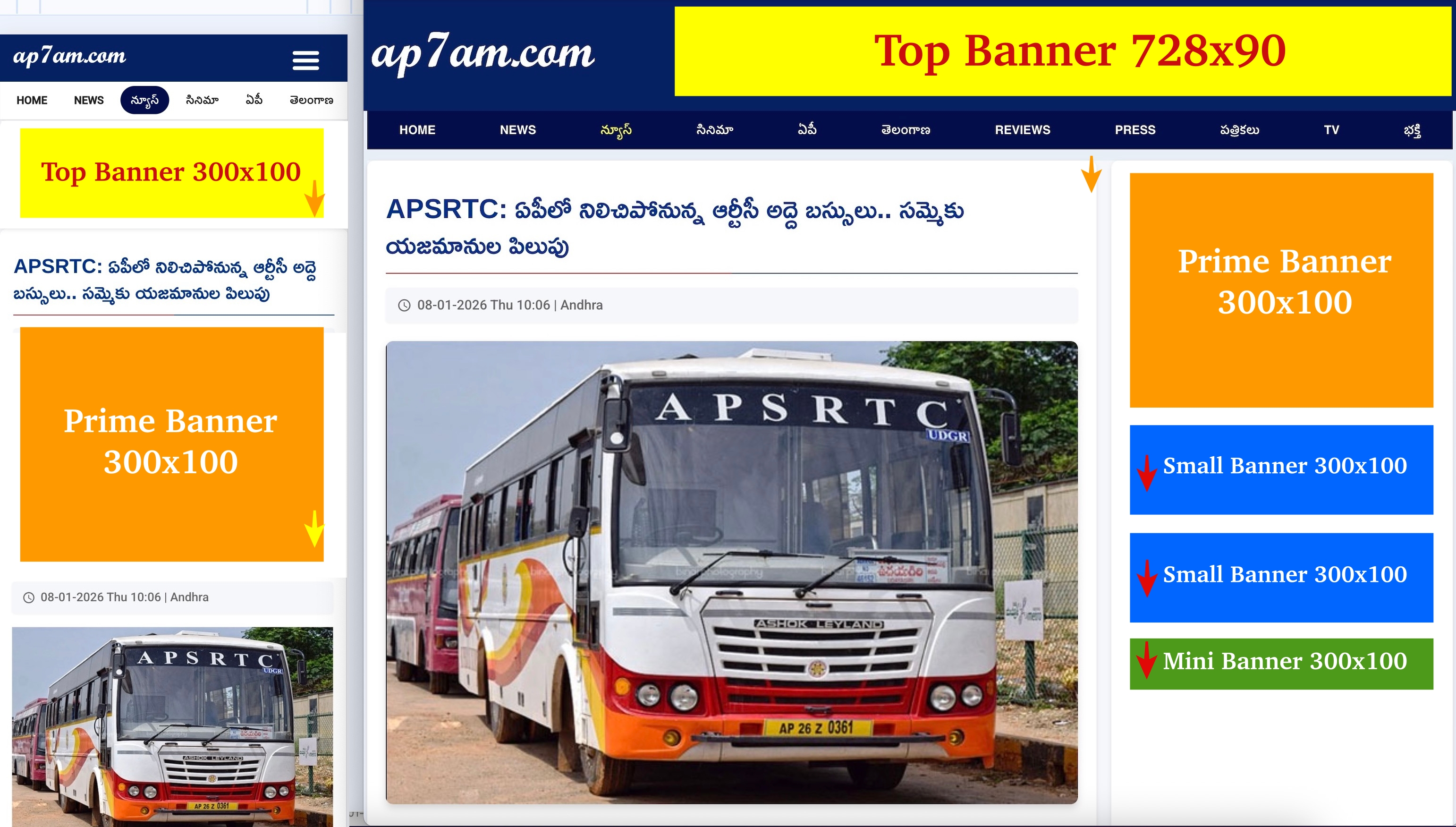 Article page presence placements
