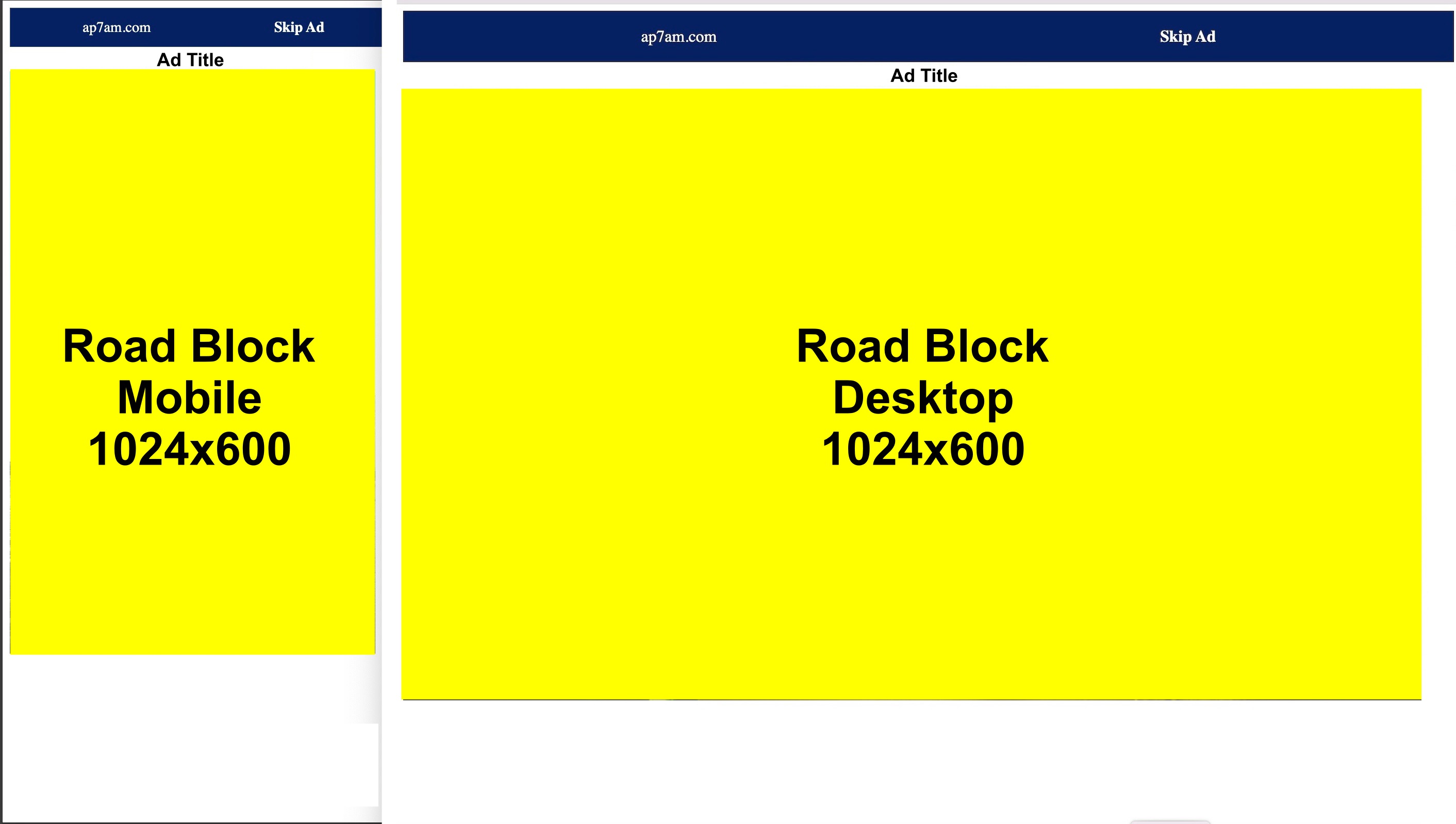Road Block Ads placement